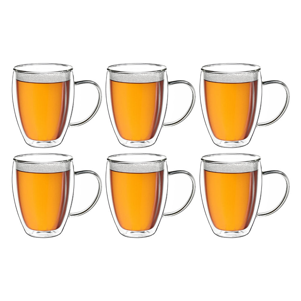 Creano doppelwandiges Thermoglas (Set: 2er, 4er, 6er) mit Henkel „HH“ | 250ml