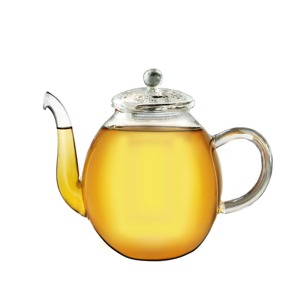 Creano Teekanne aus Glas mit Deckel für 500ml Tee aus Teeblumen, Teerosen und losem Tee sowie Teebeuteln | hochwertig, hitzebeständig
