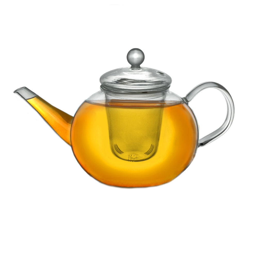 Creano Teekanne aus Glas 0,8l - Glasteekanne mit Glas-Sieb und Deckel - Ideal zur Zubereitung von losen Tees - tropffrei