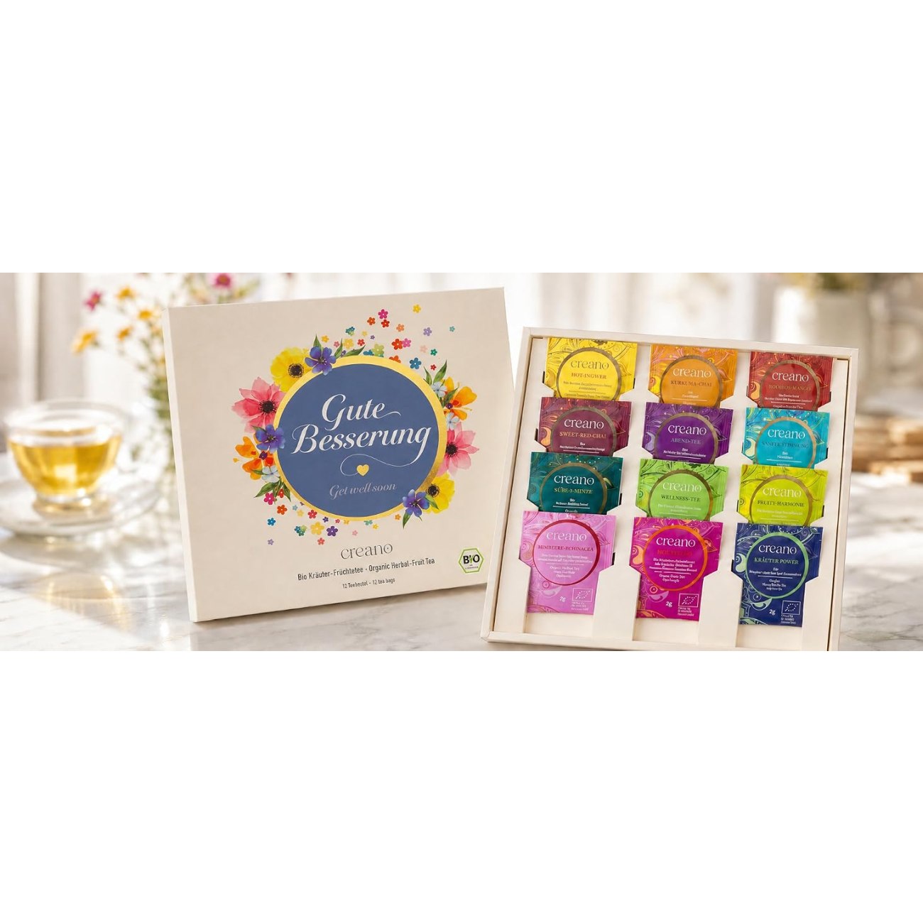 Creano Bio Kräutertee Geschenkset  „Gute Besserung“
