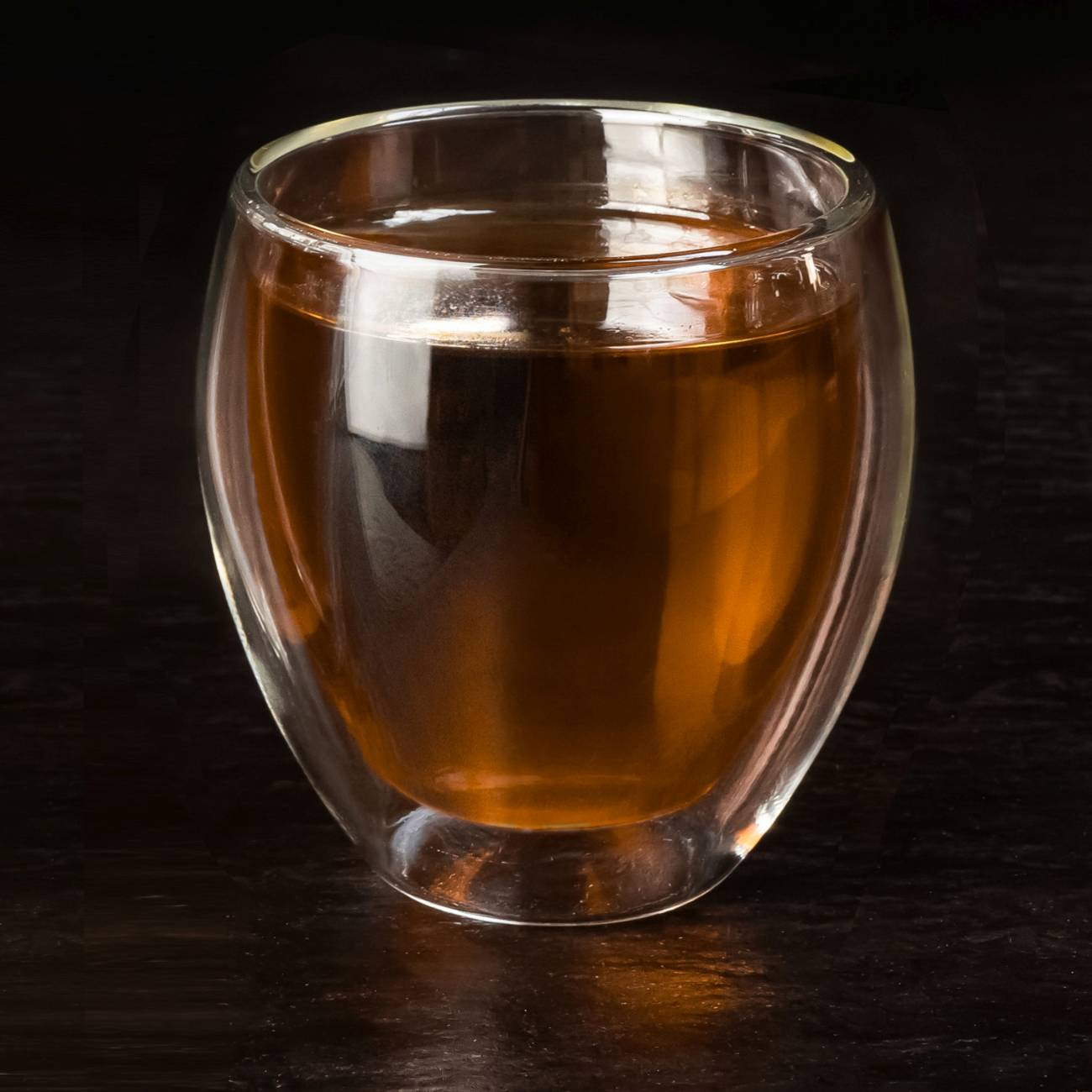 Creano Doppelwandiges Thermoglas "bauchig" XXL, Extra Großes Hitzebeständiges Kaffeeglas / Teeglas | 400ml inkl. einer Teeblume - Creano