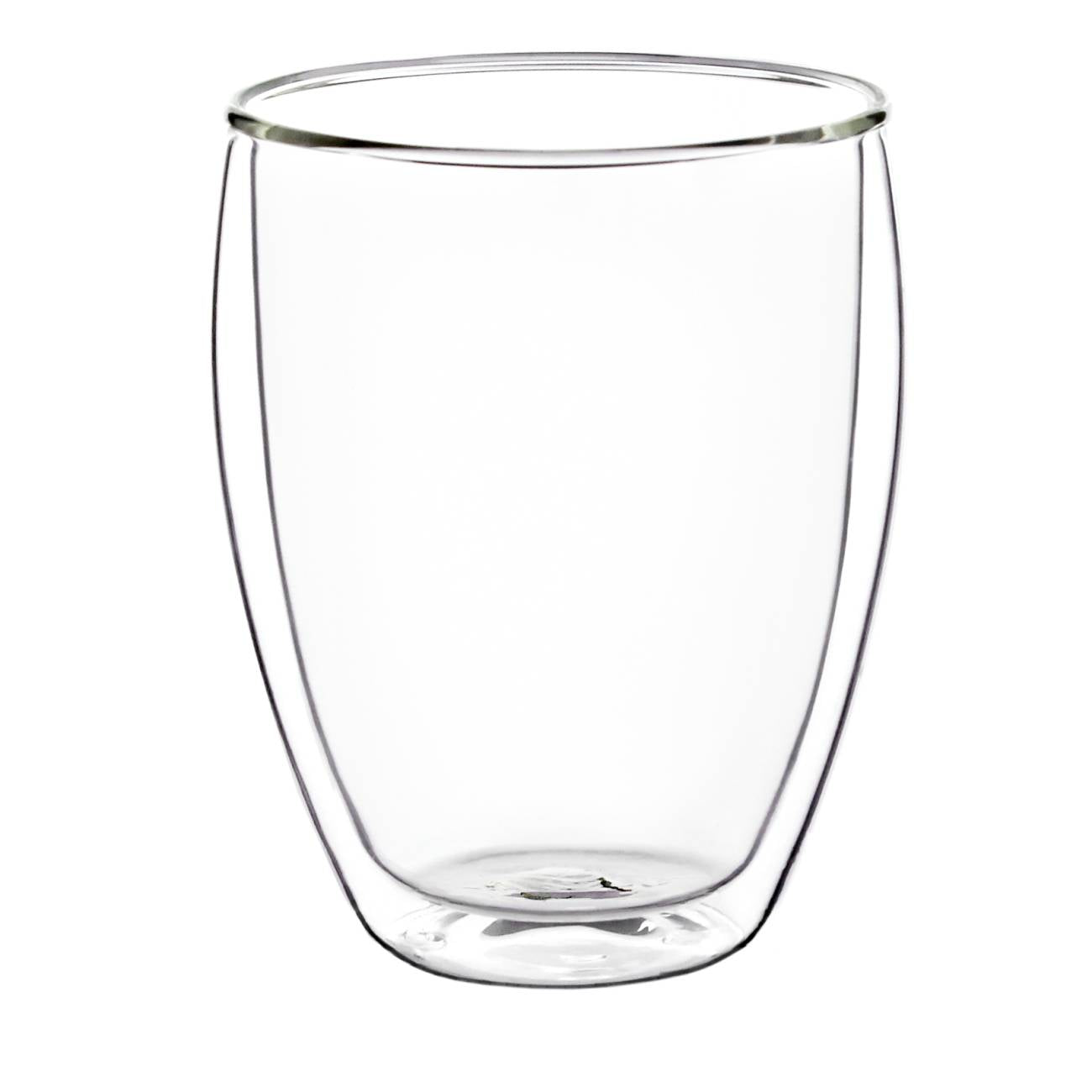 Creano Doppelwandiges Thermoglas "hoch" XXL, Extra Großes Hitzebeständiges Kaffeeglas / Teeglas | 400ml inkl. einer Teeblume - Creano