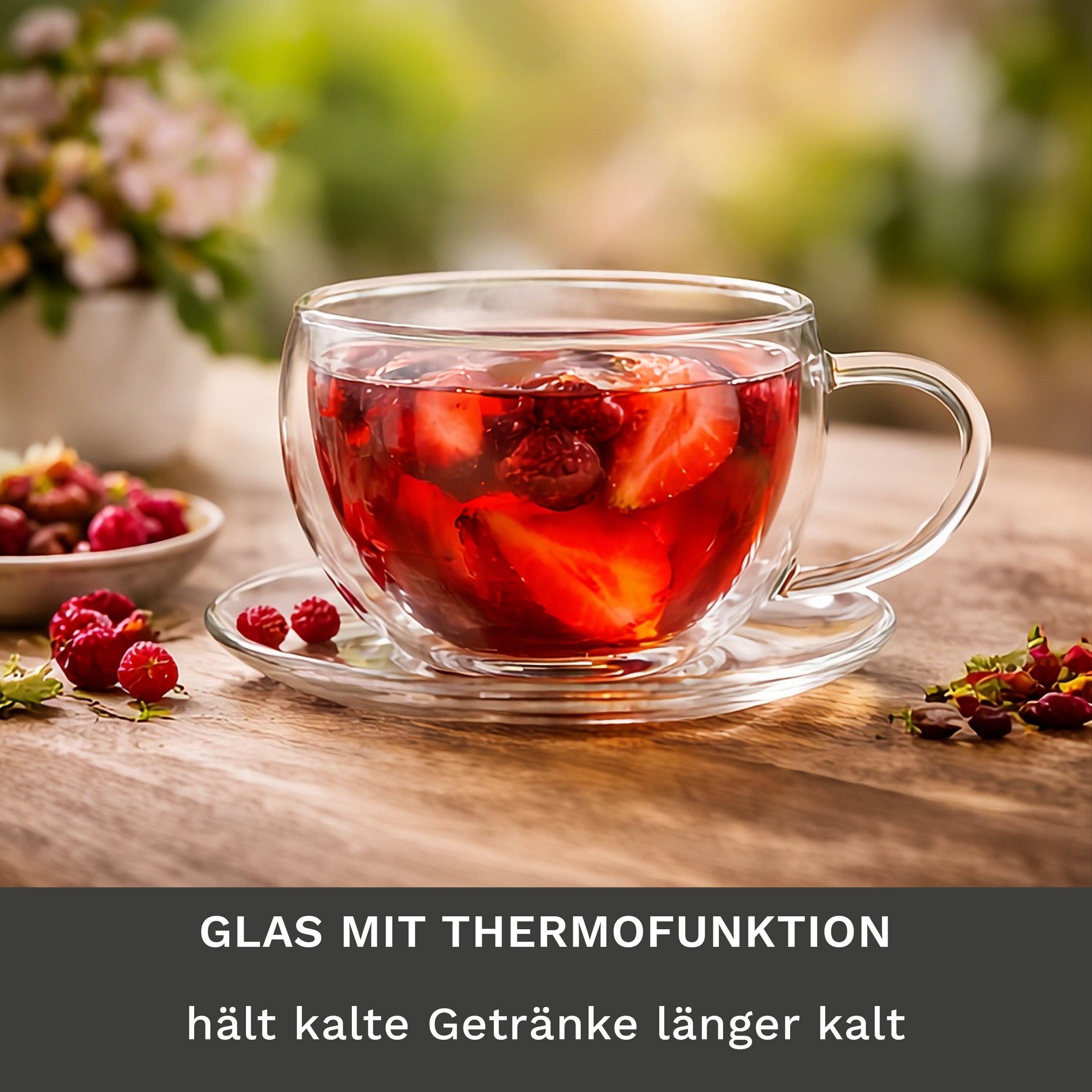 Creano doppelwandige Thermo-Tasse (Set: 1er, 2er, 4er, 6er) mit Untersetzer | 250ml - Creano