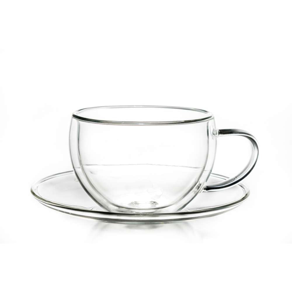 Creano doppelwandige Thermo-Tasse (Set: 1er, 2er, 4er, 6er) mit Untersetzer | 250ml