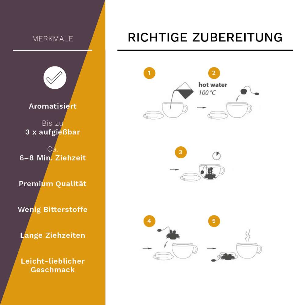 Creano Teelini Teeblumen im Tassenformat, Geschenkset in Teekiste aus Holz, 12 Erblühteelini in 8 Sorten - Weißer Tee & Schwarzer Tee