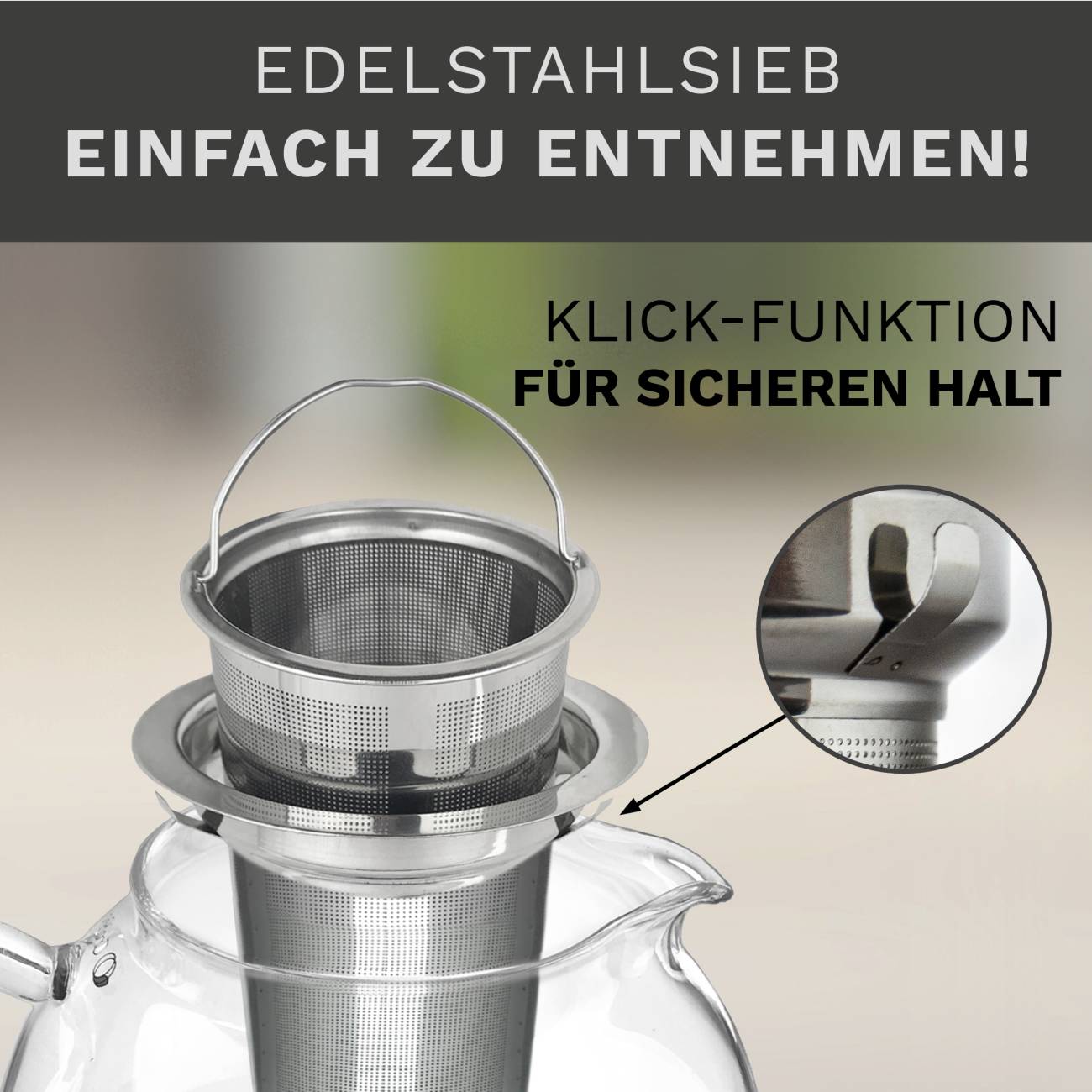 Creano Glas Teekanne "Schnabel" | 1,7 Liter - Creano