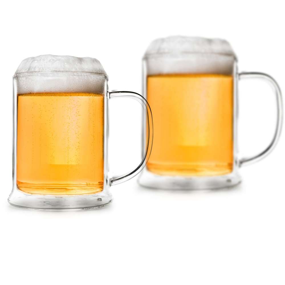 Creano Doppelwandiges Thermo-Bierglas 1er, 2er, 4er, 6er-Set | 500ml
