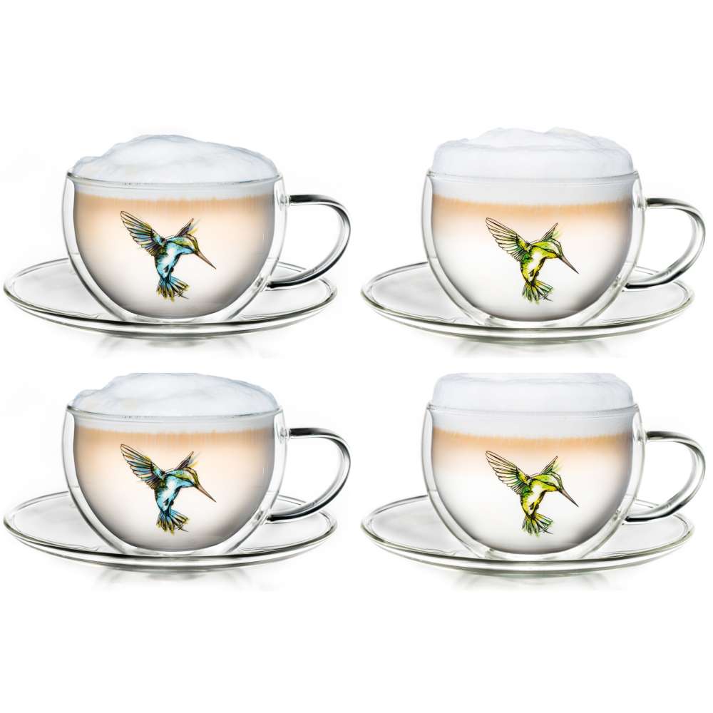 4er Thermo-Tasse "Hummi", 2x grün 2x blau