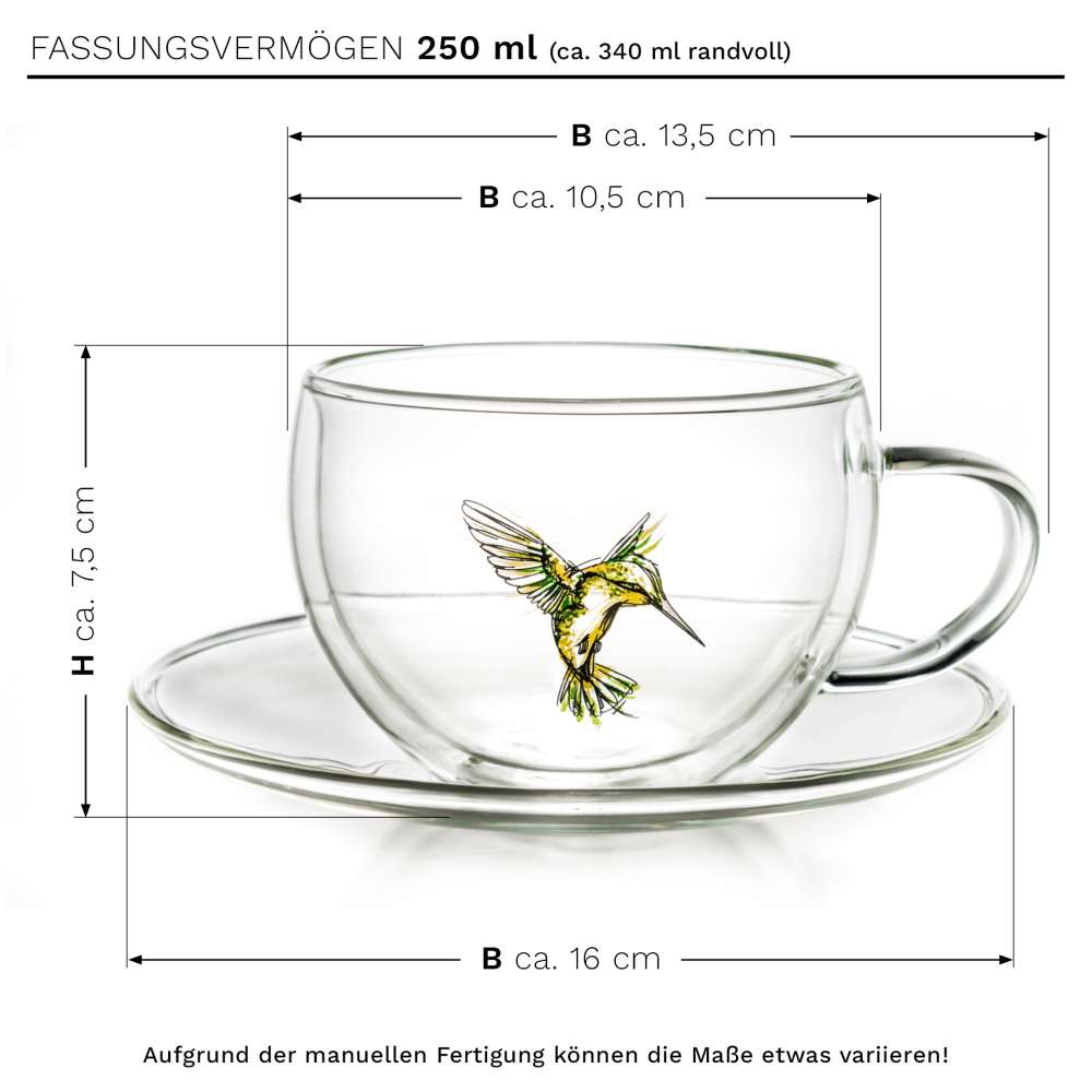 4er Thermo-Tasse "Hummi", 2x grün 2x blau