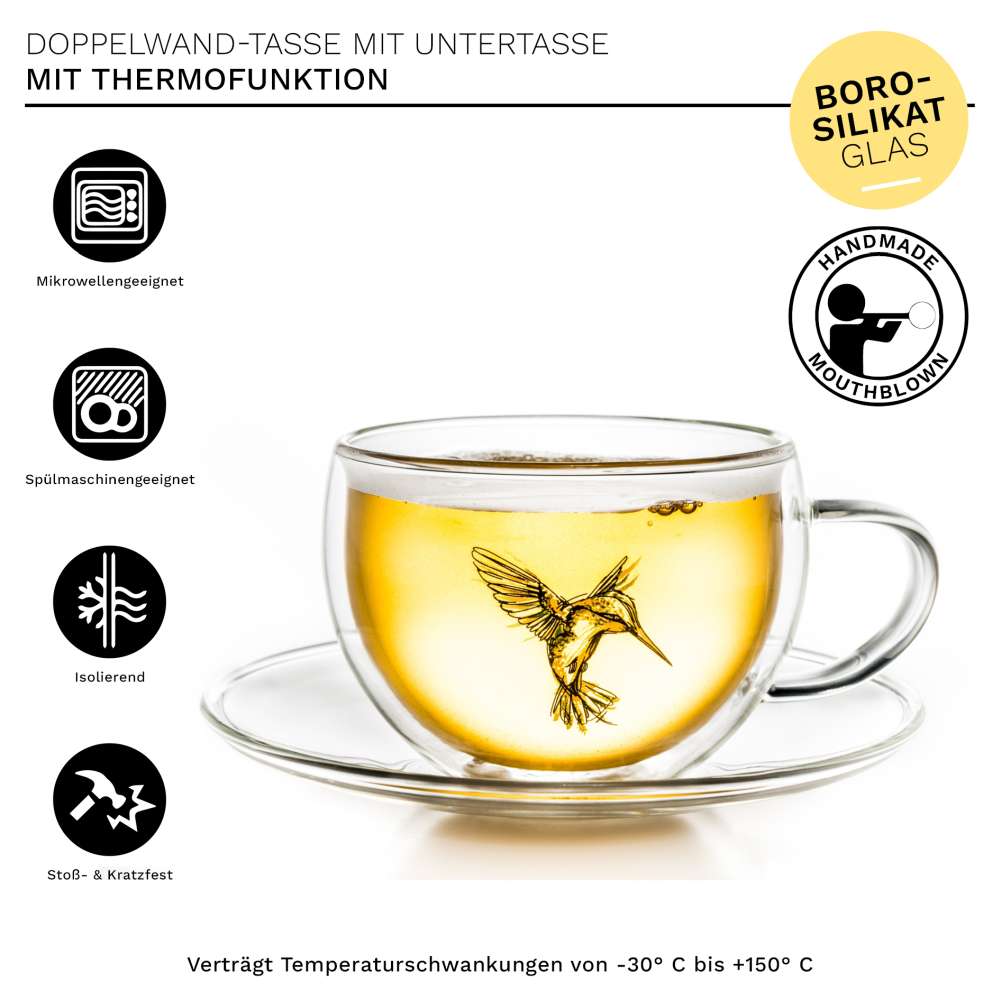 4er Thermo-Tasse "Hummi", 2x grün 2x blau