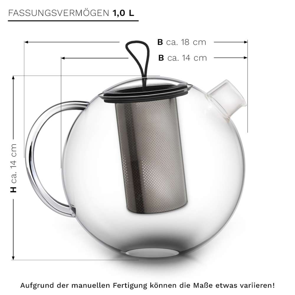 Creano Glas Teekanne "JUMBO"