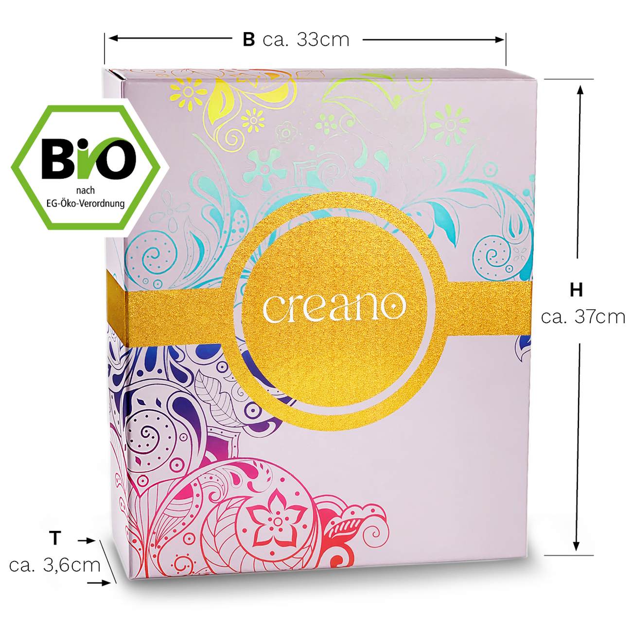 Creano Bio Kräutertee Mix Geschenkset „ORGANIC HERBAL TEA“, 45 Bio-Teebeutel in 9 unterschiedlichen Sorten, 90g *