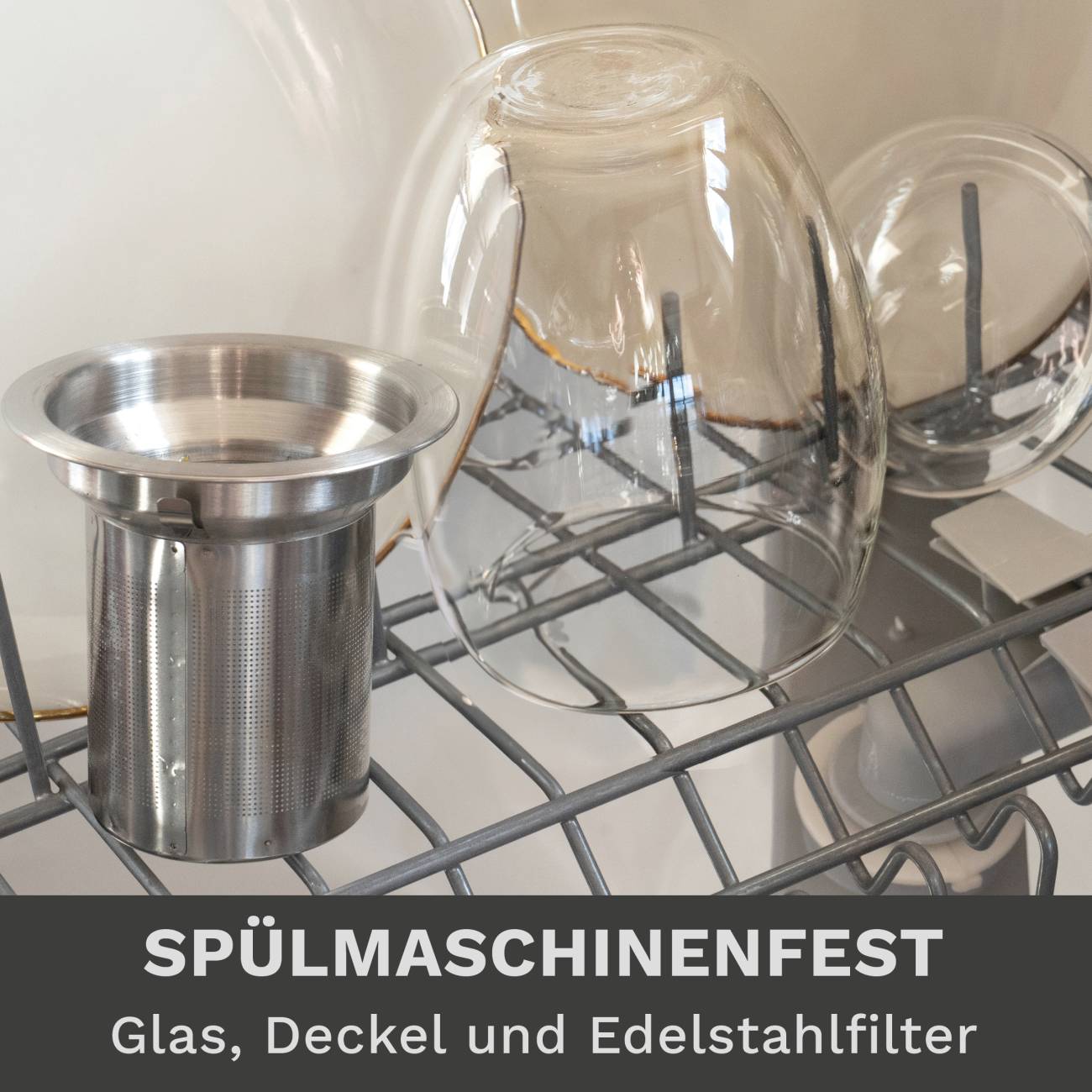 Doppelwandiges Thermoglas "All in One" 400ml mit Edelstahlfilter - Creano