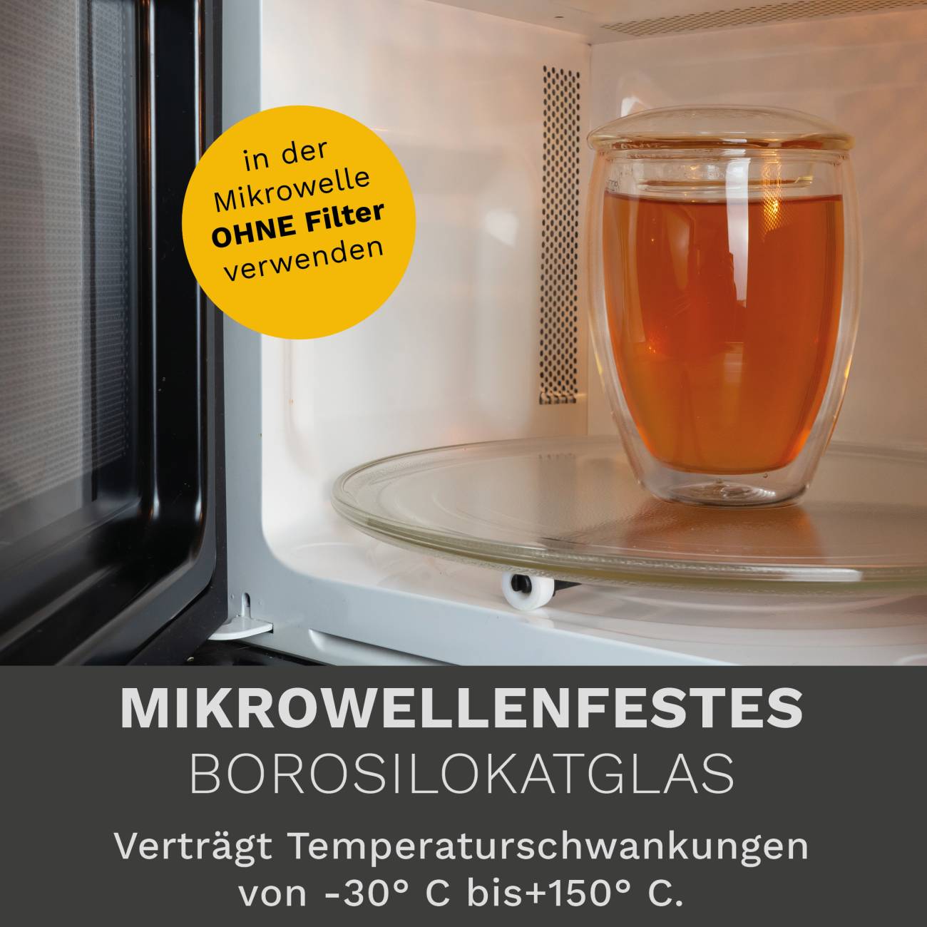 Doppelwandiges Thermoglas "All in One" 400ml mit Edelstahlfilter - Creano