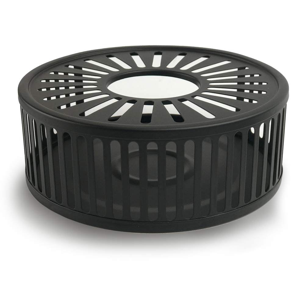 Creano schwarzes Stövchen "Stripes" aus Edelstahl mit Teelichthalter