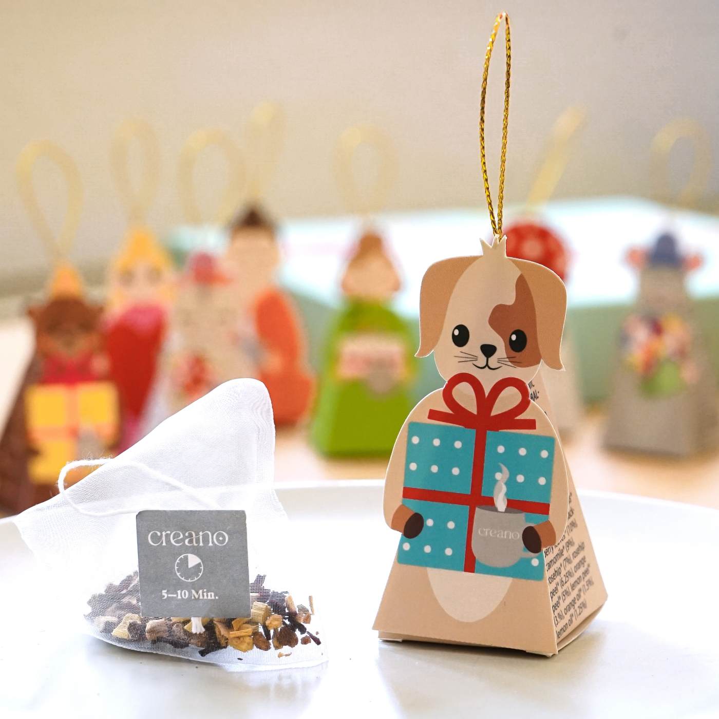 Creano Bio Kräutertee Geschenkset „Tea Lovers“ - 9 Pyramiden-Teebeutel in 9 niedlichen Figuren zum Verschenken - 22,5g - NEUHEIT 2025*