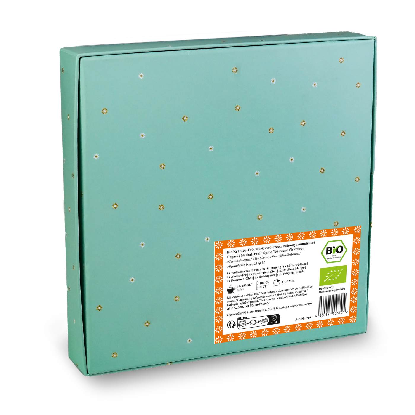 Creano Bio Kräutertee Geschenkset „Tea Lovers“ - 9 Pyramiden-Teebeutel in 9 niedlichen Figuren zum Verschenken - 22,5g - NEUHEIT 2025*