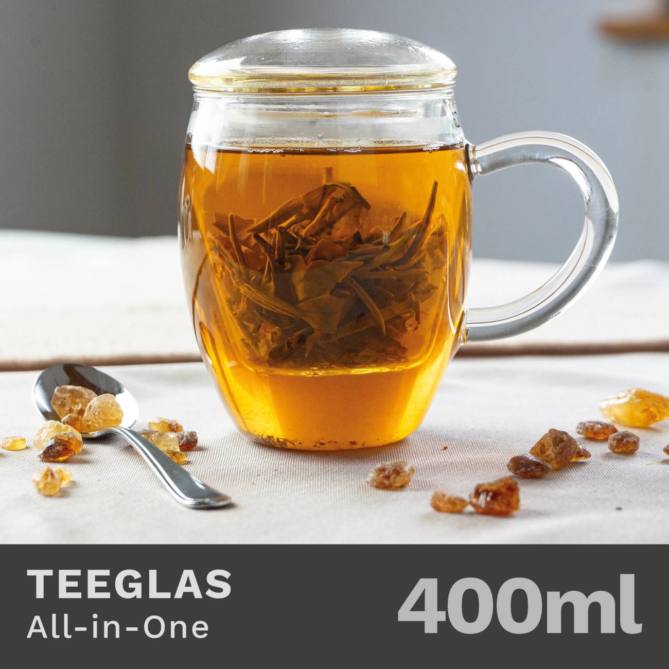Creano TeeGlas "All-In-One" mit Glasfilter, 3-tlg. | 400ml - Creano