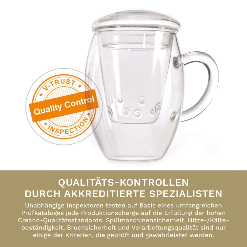 Creano TeeGlas "All-In-One" mit Glasfilter, 3-tlg. | 400ml