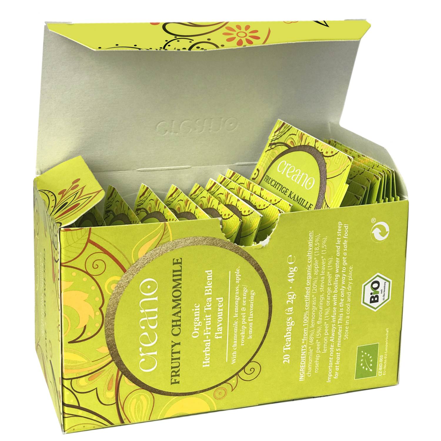 Bio-Teebeutel Fruchtige-Kamille 20er / 60er-Pack*