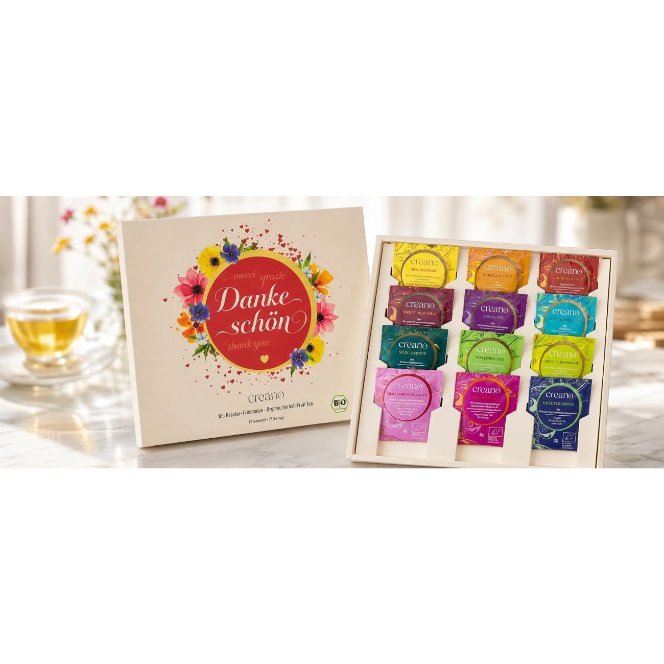 Creano Bio Kräutertee Geschenkset „Dankeschön“