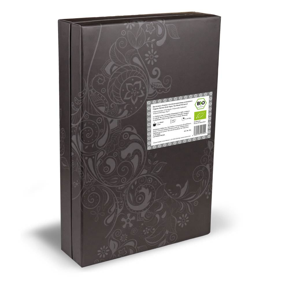 Bio Kräutertee 18er Pyramiden Geschenkset „ORGANIC HERBAL TEA“ - 18 Bio-Pyramiden-Teebeutel in 9 unterschiedlichen Sorten - 45g*²