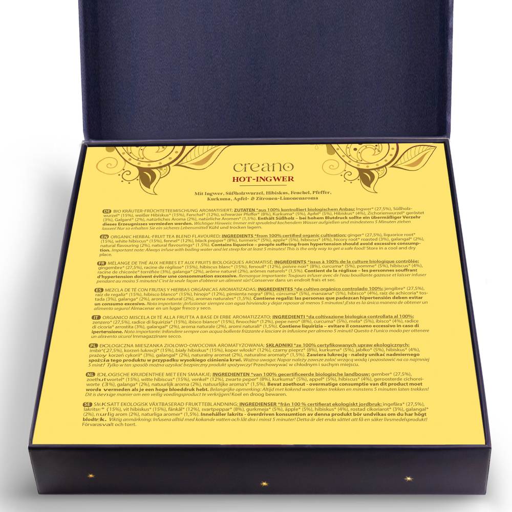 Christmas Bio Kräutertee 9er Pyramiden Geschenkset „ORGANIC HERBAL TEA“ - 9 Bio-Pyramiden-Teebeutel in 9 unterschiedlichen Sorten - 22,5g*²