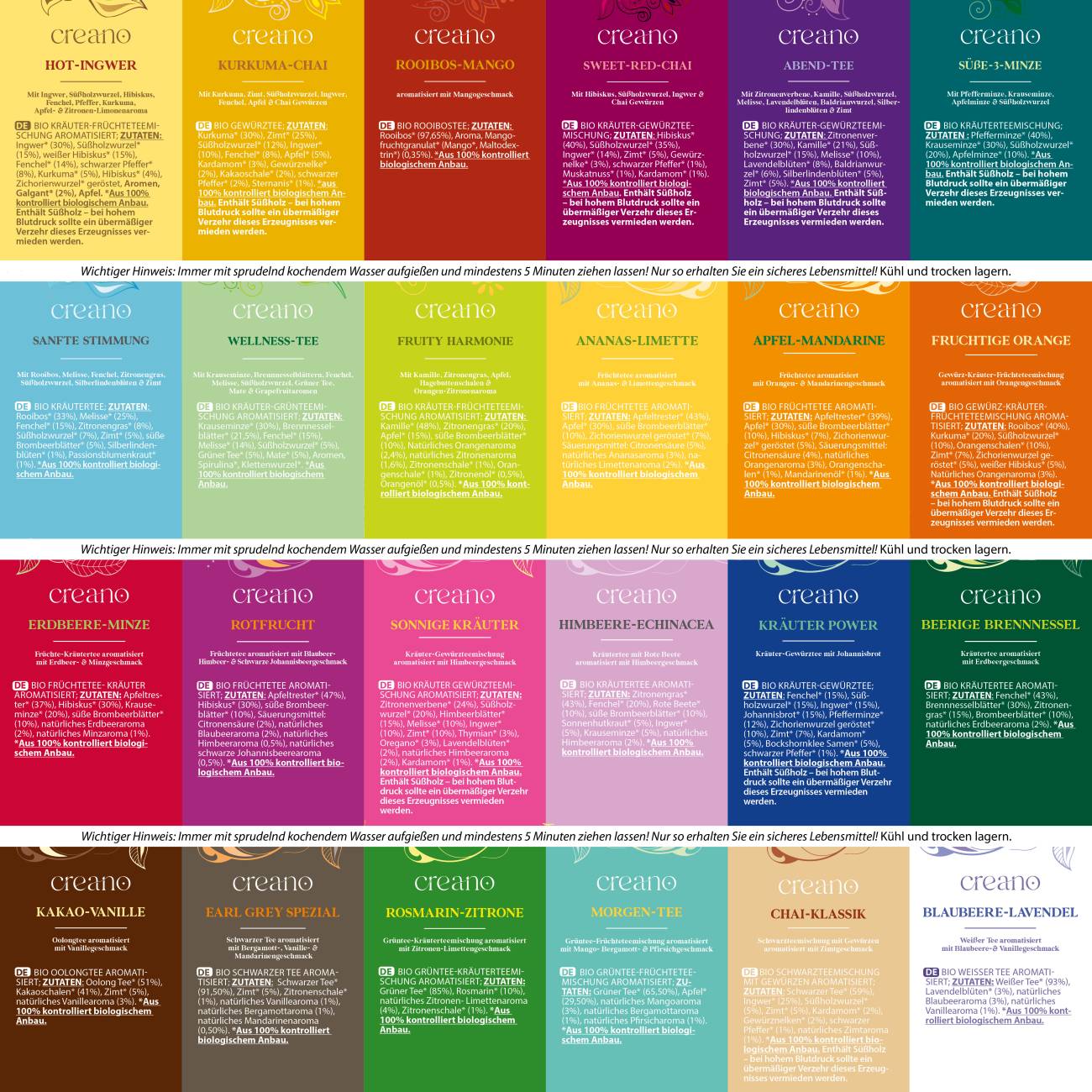Adventskalender, 24er BIO Teebeutel-Tee *² - Creano