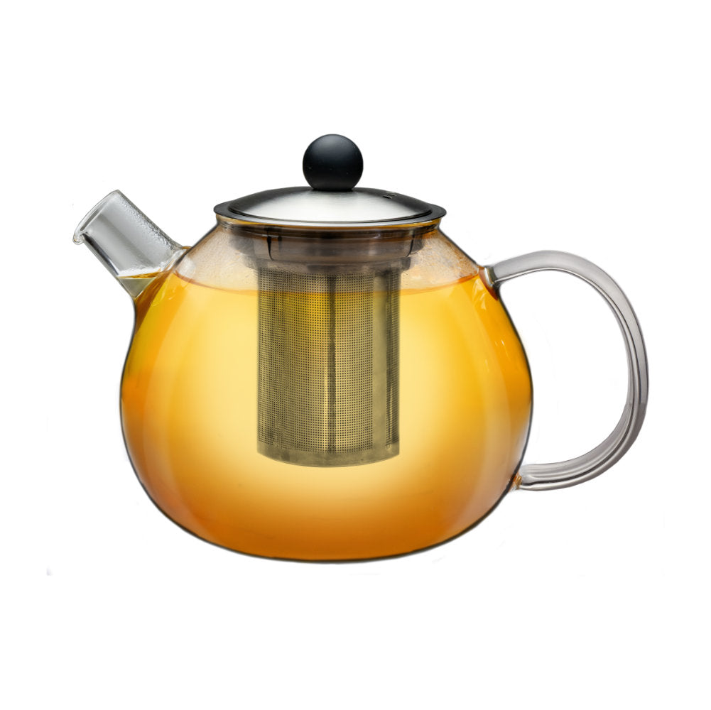 Creano Teekanne mit Edelstahl Siebeinsatz und Deckel – Ideal zur Zubereitung von Losen Tees – tropffrei