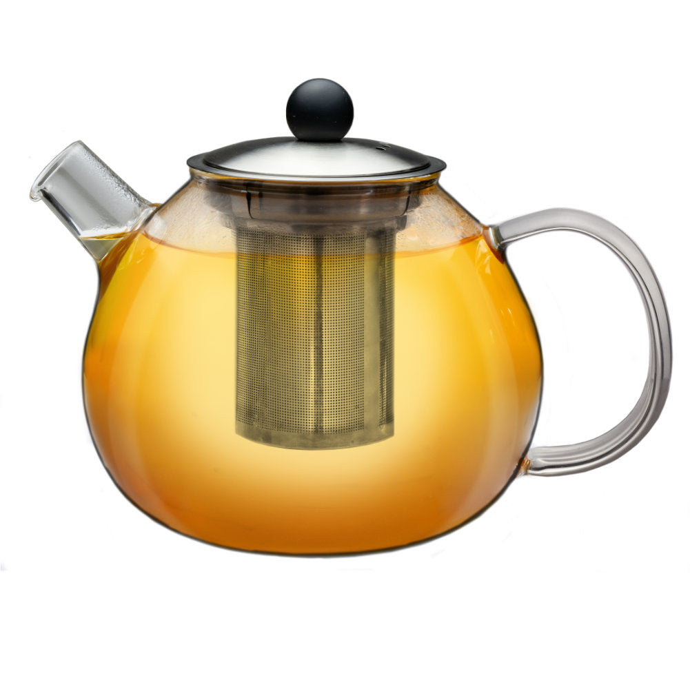 Creano Teekanne mit Edelstahl Siebeinsatz und Deckel – Ideal zur Zubereitung von Losen Tees – tropffrei