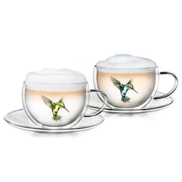 Creano verre à thé à double paroi, latte macchiato, gobelet isotherme Fleur  de vie | 250ml, dans une boîte cadeau exclusive 1x 250ml