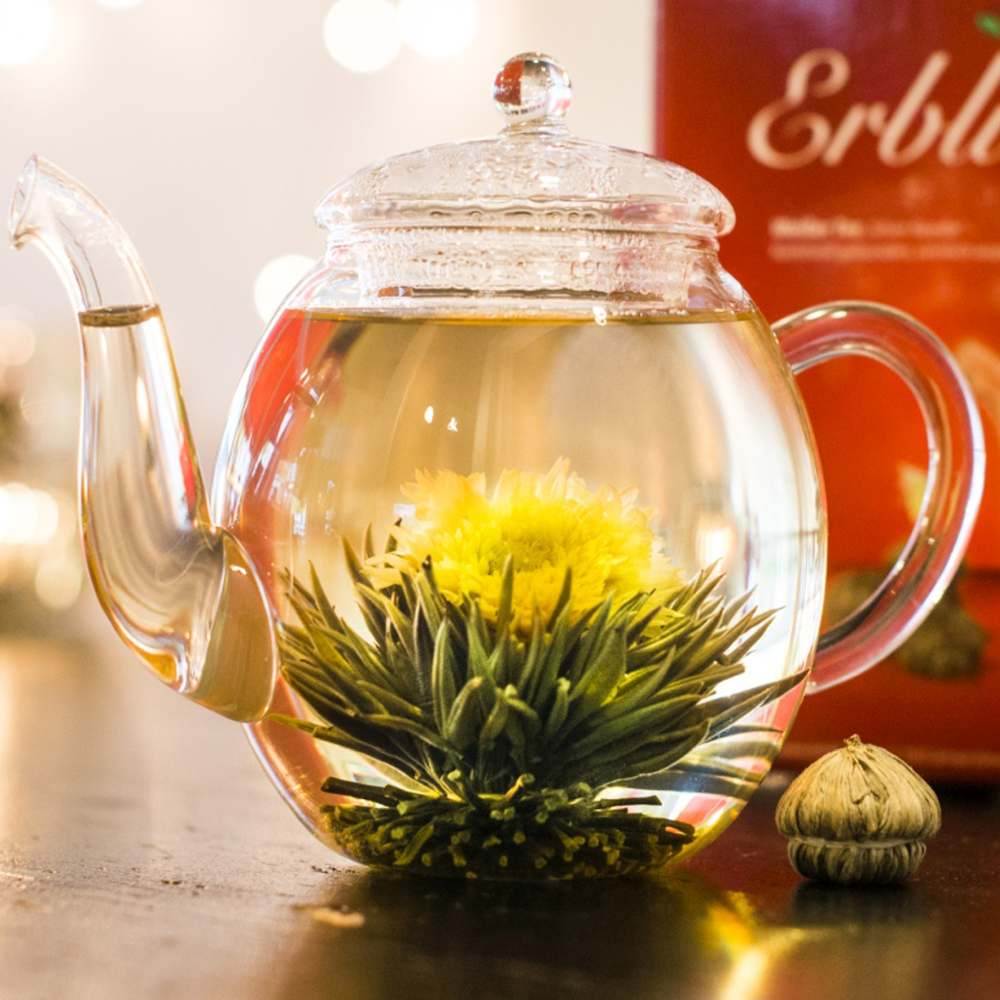 Coffret théière en verre 500 ml + 6 fleurs de thé