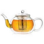 Creano doppelwandige Glas-Teekanne 1,2l mit Edelstahlfilter - tropffrei
