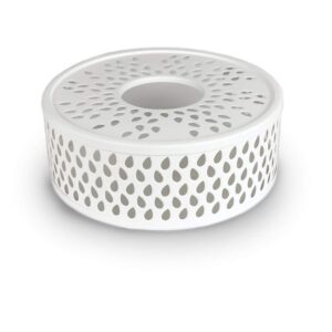 Creano weißes Stövchen "Leaf" aus Edelstahl mit Teelichthalter