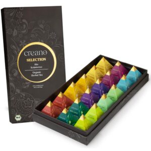 Set regalo 18 piramidi di tisane biologiche "ORGANIC HERBAL TEA" - 18 bustine di tisane biologiche piramidali in 9 gusti diversi - 45g*²